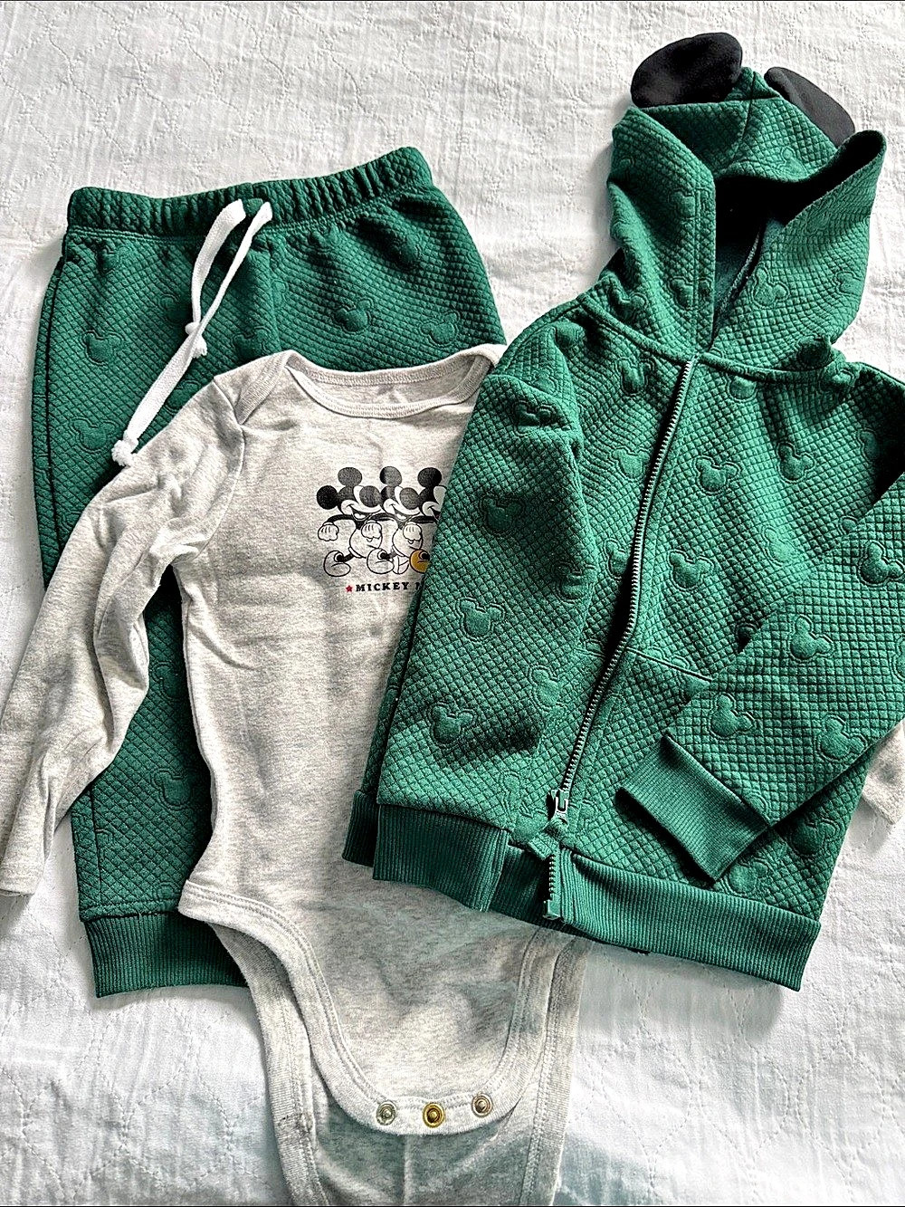 Disney Baby Mickey Mouse Quilted Ear Hoodie and Pants Set